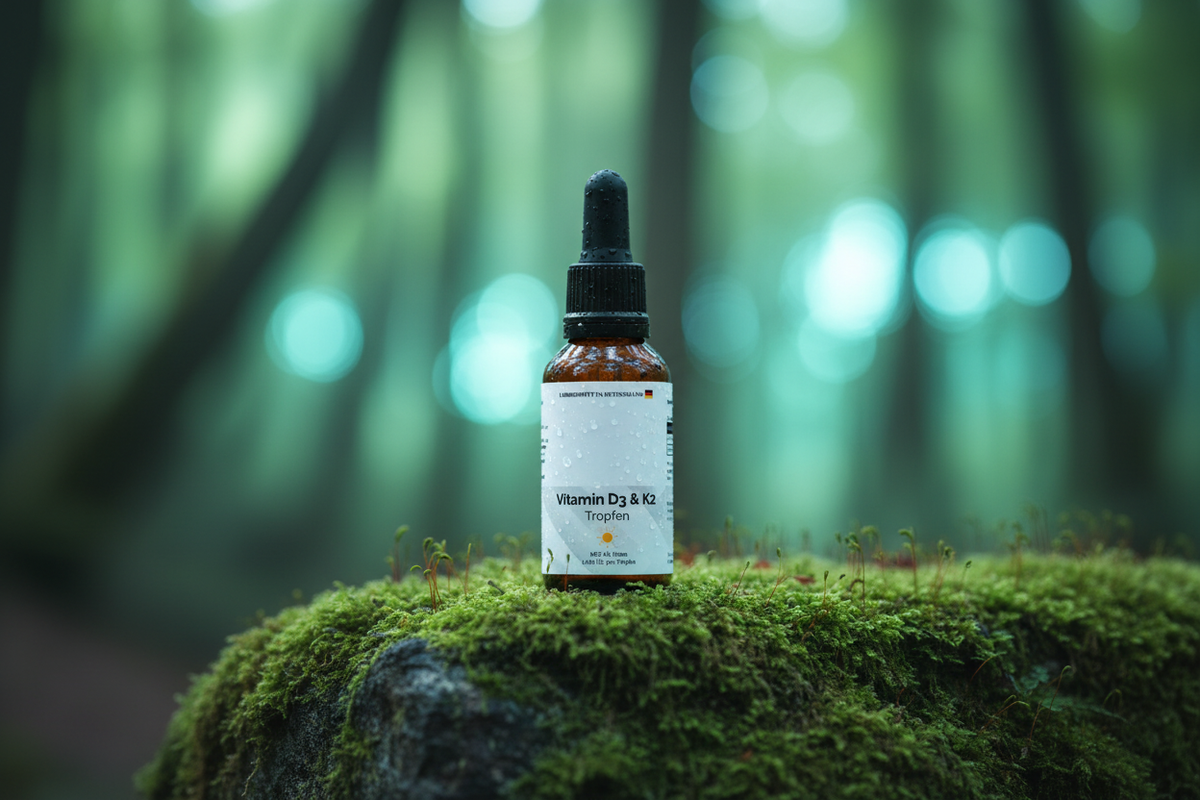 Vitamin D3 + K2 – liquid drops in nature | Pure Natura