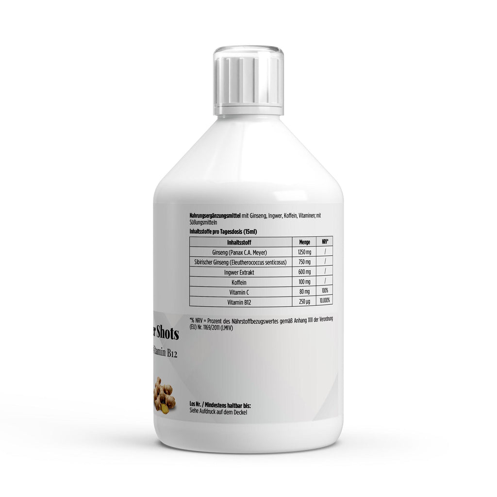 Женшен Power PLUS+ Шотове – Джинджифил, 500 мл (33 шота) | Pure Natura